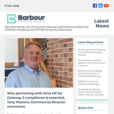 Latest News From Barbour Product Search:  Why Partnering with Aliva UK for Gateway 2 Compliance is Essential | FloPlast Introduces the RPT150 Temporary Downpipe